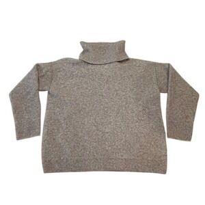 Free People 100% Cashmere Turtleneck Sweater Small Grey Quiet Luxury Minimalist
